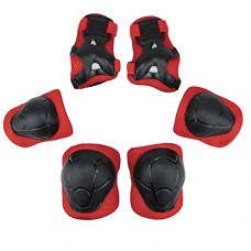 Luwint Kids Children Safety Protective Gear - Adjustable Knee Pads Elbow Pads with Wrist Guards for Cycling  Skating  Rollerblading  Biking  Riding  BMX  Sports  6 Pcs Set - B074Z71VK3
